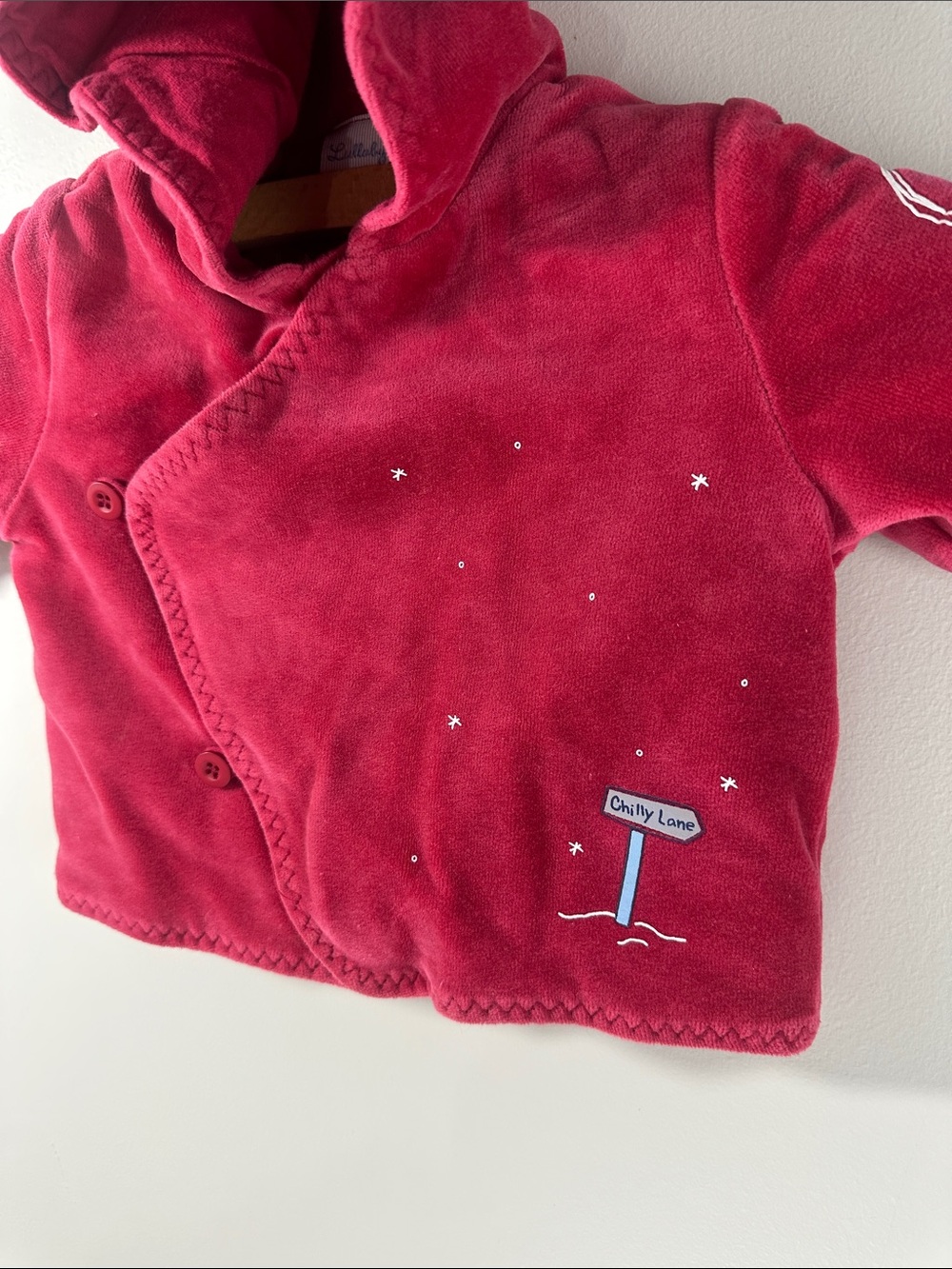 Lullaby Club Red Hooded Baby Jacket New Born Penguins Skating Winter Christmas - Picture 3 of 5